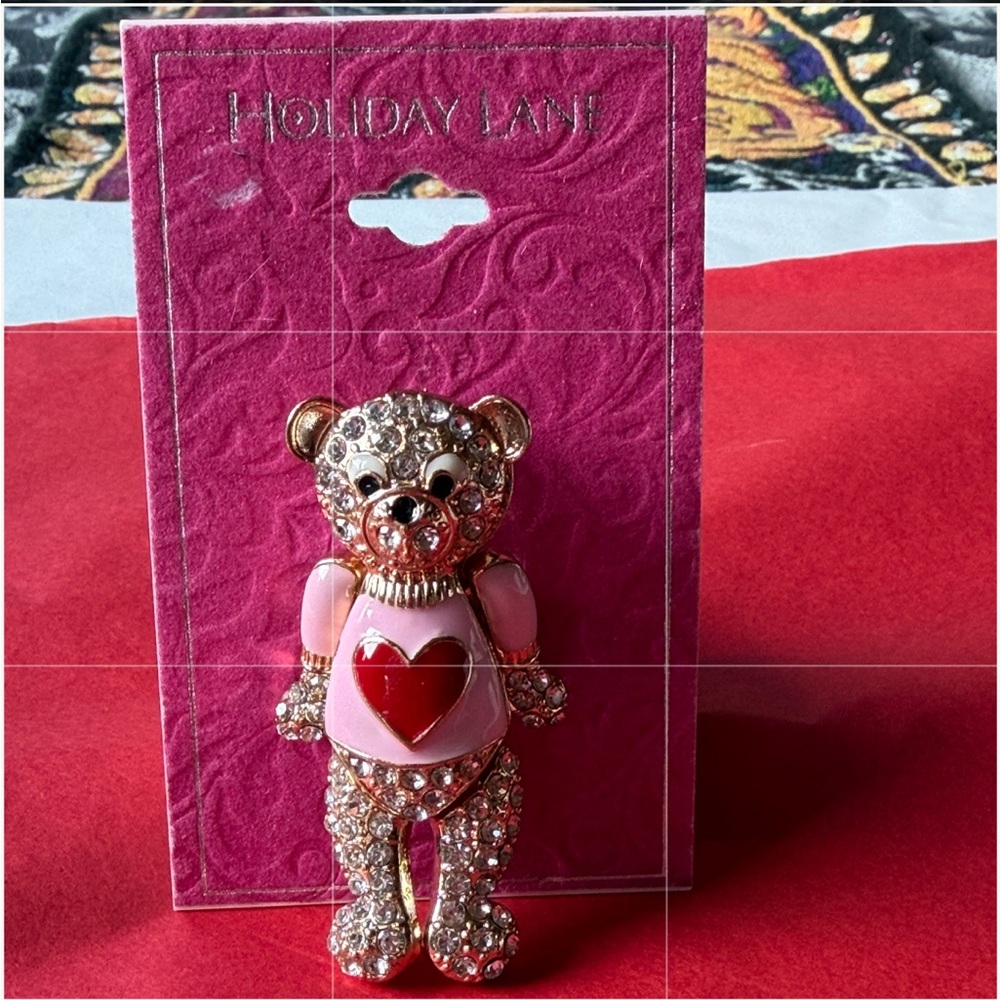 🧸❤️🧸HOLIDAY LANE SPARKLING TEDDY BEAR BROOCH 🧸 NWT 🧸❤️🧸 - Picture 11 of 16